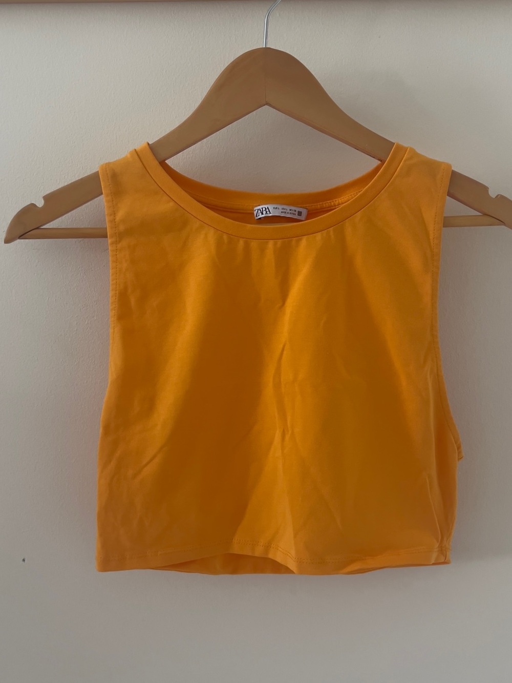 Zara orange crop tank